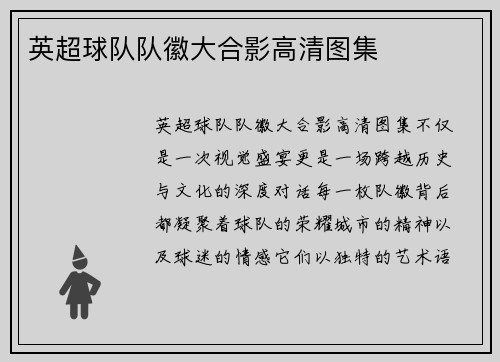 英超球队队徽大合影高清图集